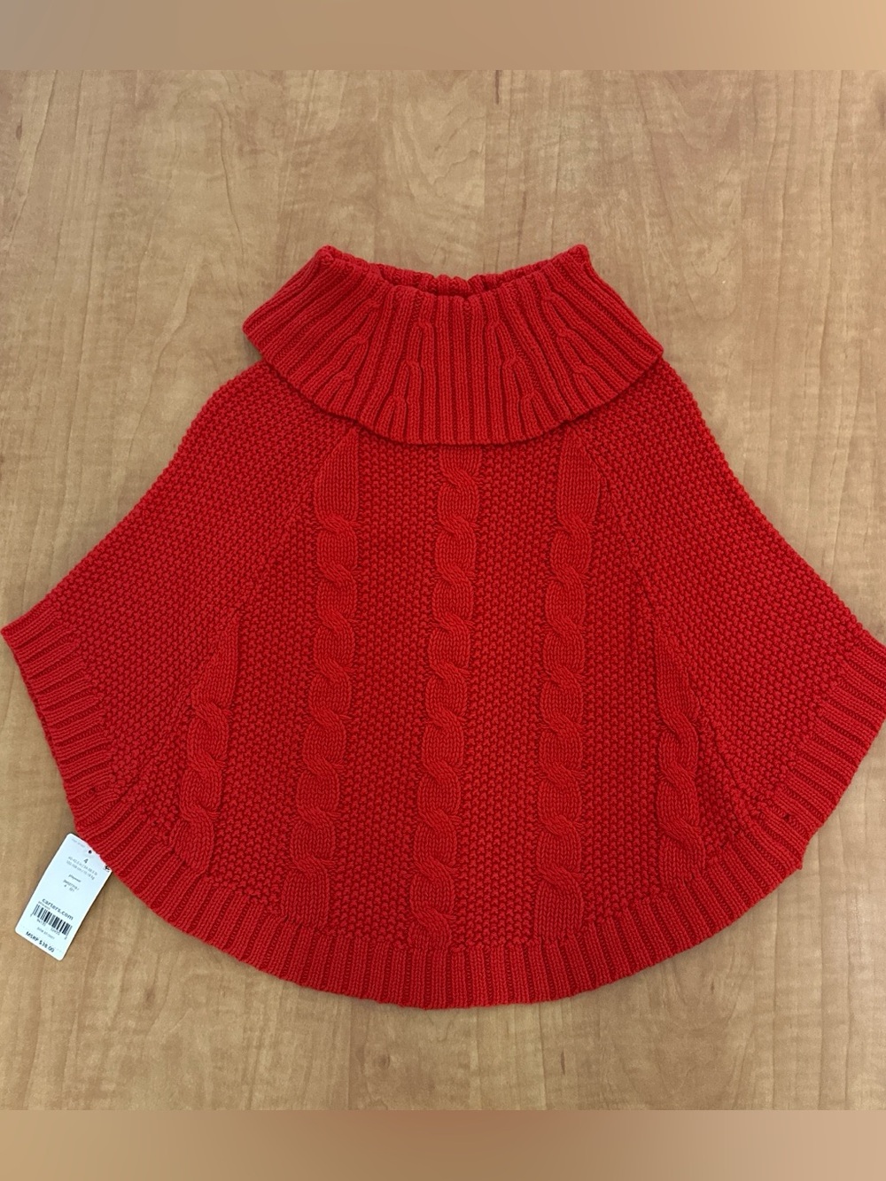 Carter’s Kid - Red Knit Shawl - Brand New! Size 4